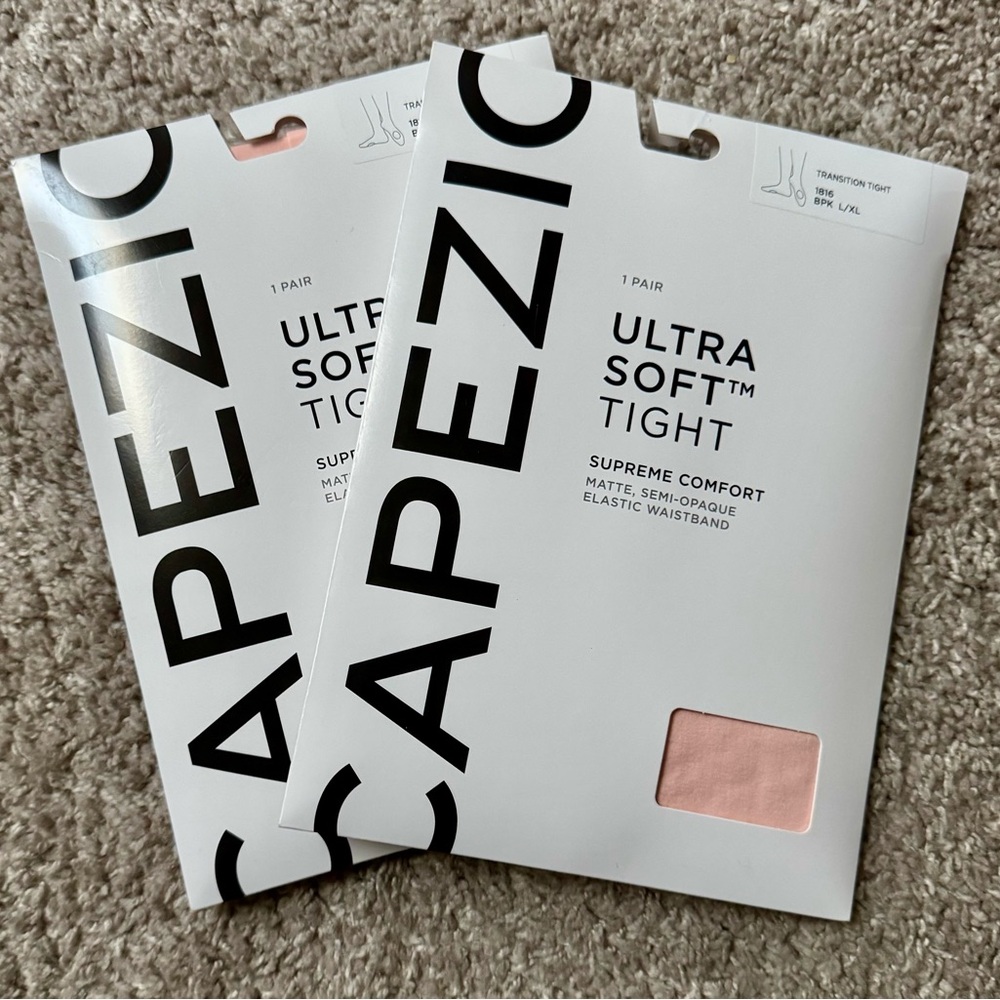 Capezio Ultra Soft Transition Tights in Ballet Pink - L/XL - NWT - 2 Pair
